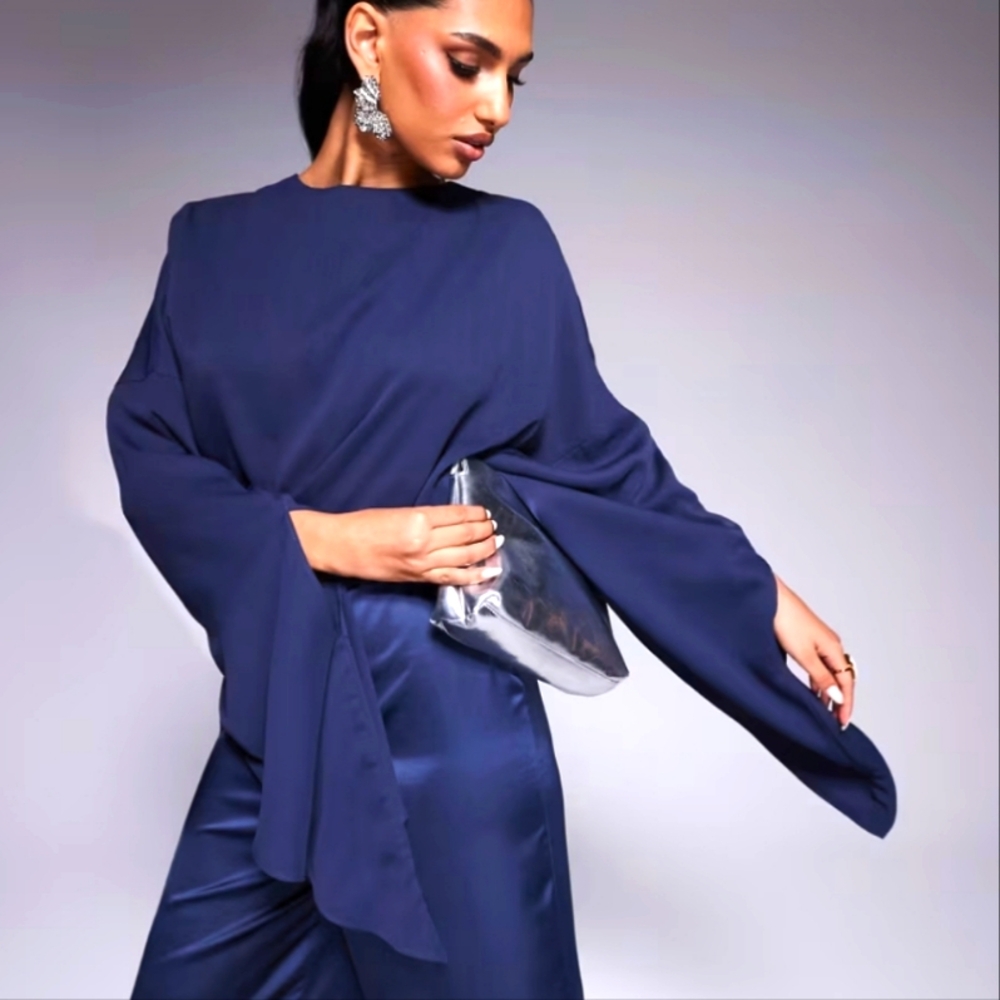 ASOS DESIGN Chiffon Satin Mix WideLeg Jumpsuit